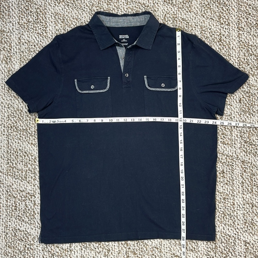 MICHAEL MICHAEL KORS NAVY BLUE POLO TRIMMED TWO POCKETS SIZE XXL - Picture 6 of 10